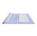 Sideview of Machine Washable Solid Blue Modern Rug, wshcon271blu