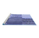 Sideview of Machine Washable Patchwork Blue Transitional Rug, wshcon2720blu