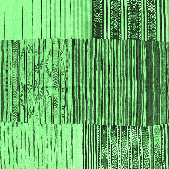 Machine Washable Patchwork Emerald Green Transitional Area Rugs, wshcon2720emgrn