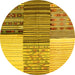 Round Patchwork Yellow Transitional Rug, con2720yw