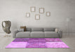 Machine Washable Patchwork Purple Transitional Area Rugs in a Living Room, wshcon2720pur