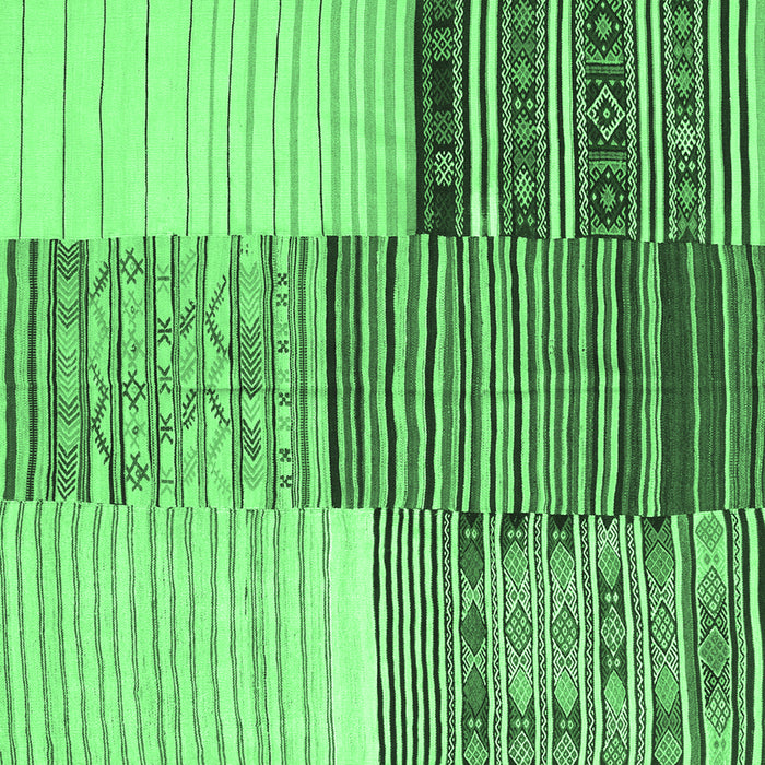 Square Machine Washable Patchwork Emerald Green Transitional Area Rugs, wshcon2720emgrn