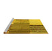 Sideview of Machine Washable Patchwork Yellow Transitional Rug, wshcon2720yw