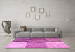 Machine Washable Patchwork Pink Transitional Rug in a Living Room, wshcon2720pnk