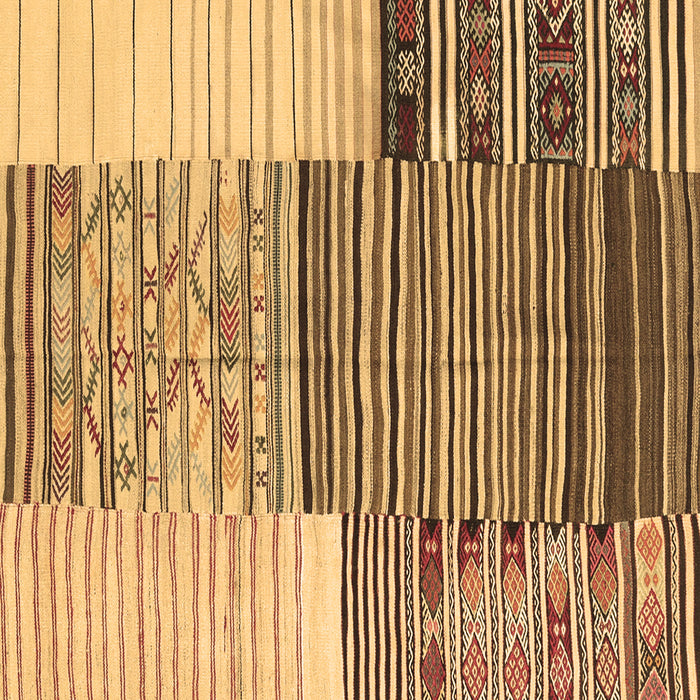 Machine Washable Patchwork Brown Transitional Rug, wshcon2720brn