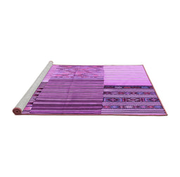 Sideview of Machine Washable Patchwork Purple Transitional Area Rugs, wshcon2720pur