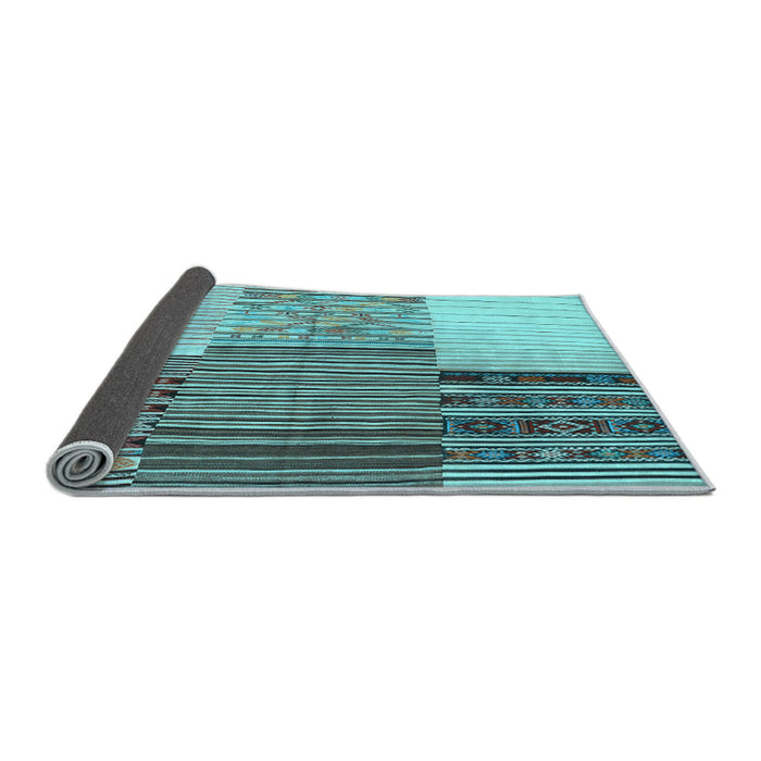 Sideview of Patchwork Light Blue Transitional Rug, con2720lblu