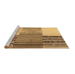 Sideview of Machine Washable Patchwork Brown Transitional Rug, wshcon2720brn