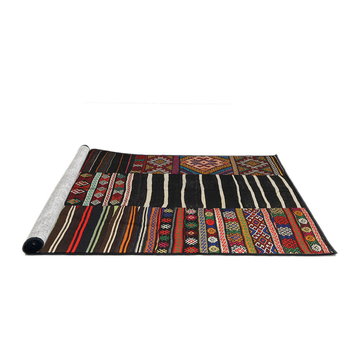 Serging Thickness of Machine Washable Contemporary Brown Rug, wshcon2721