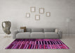 Machine Washable Patchwork Pink Transitional Rug in a Living Room, wshcon2721pnk