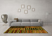 Machine Washable Patchwork Yellow Transitional Rug in a Living Room, wshcon2721yw