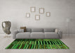 Machine Washable Patchwork Green Transitional Area Rugs in a Living Room,, wshcon2721grn