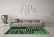 Machine Washable Patchwork Emerald Green Transitional Area Rugs in a Living Room,, wshcon2721emgrn