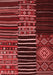 Patchwork Red Transitional Area Rugs