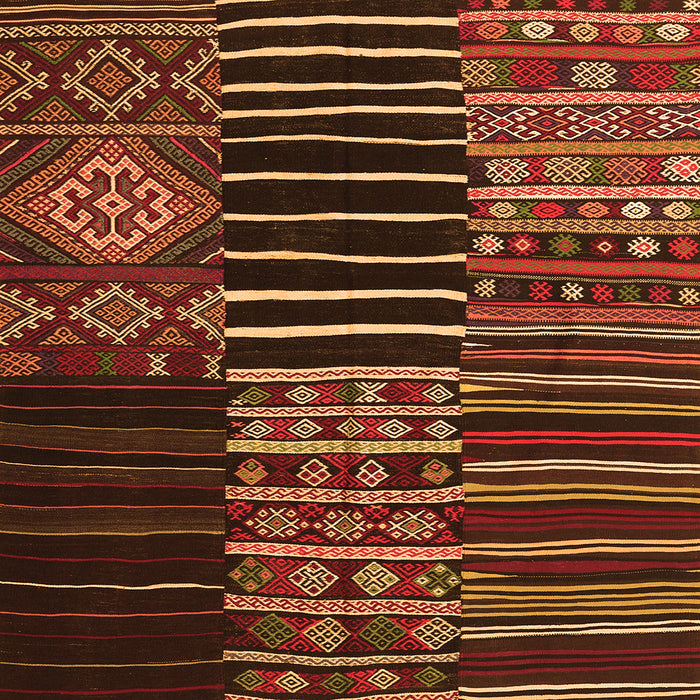 Serging Thickness of Patchwork Orange Transitional Rug, con2721org