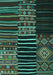 Patchwork Turquoise Transitional Rug, con2721turq