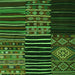 Serging Thickness of Patchwork Green Transitional Rug, con2721grn