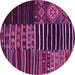 Round Patchwork Pink Transitional Rug, con2721pnk