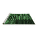 Sideview of Machine Washable Patchwork Emerald Green Transitional Area Rugs, wshcon2721emgrn