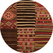 Square Patchwork Orange Transitional Rug, con2721org