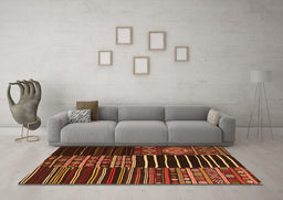 Machine Washable Patchwork Orange Transitional Area Rugs in a Living Room, wshcon2721org