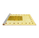 Sideview of Machine Washable Solid Yellow Modern Rug, wshcon2722yw