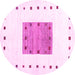 Round Solid Pink Modern Rug, con2722pnk