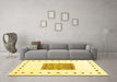 Machine Washable Solid Yellow Modern Rug in a Living Room, wshcon2722yw