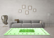 Machine Washable Solid Green Modern Area Rugs in a Living Room,, wshcon2722grn
