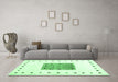 Machine Washable Solid Emerald Green Modern Area Rugs in a Living Room,, wshcon2722emgrn