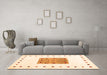 Machine Washable Solid Orange Modern Area Rugs in a Living Room, wshcon2722org