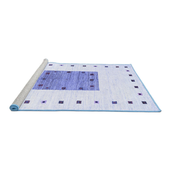 Sideview of Machine Washable Solid Blue Modern Rug, wshcon2722blu