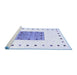 Sideview of Machine Washable Solid Blue Modern Rug, wshcon2722blu