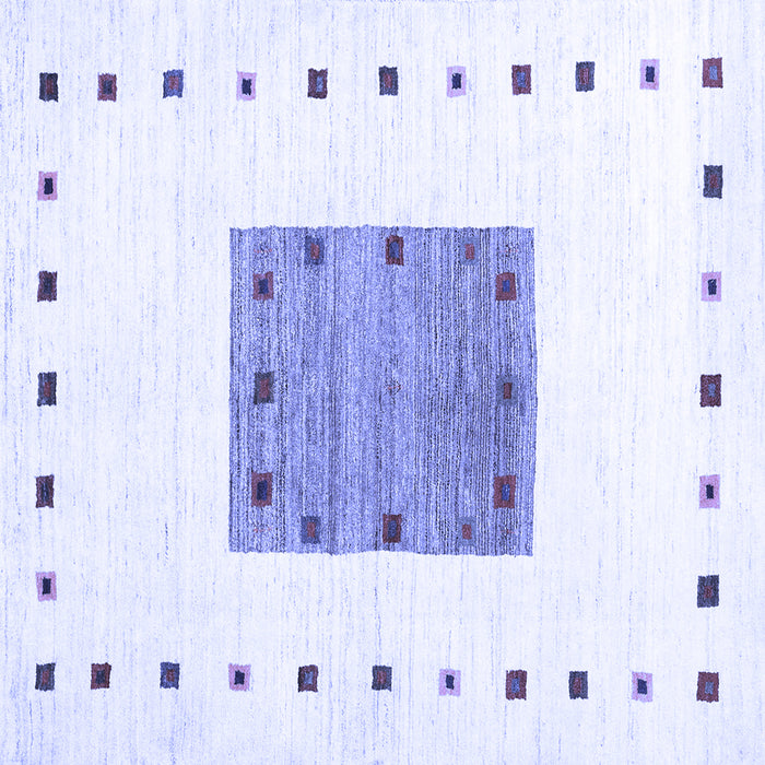 Square Machine Washable Solid Blue Modern Rug, wshcon2722blu