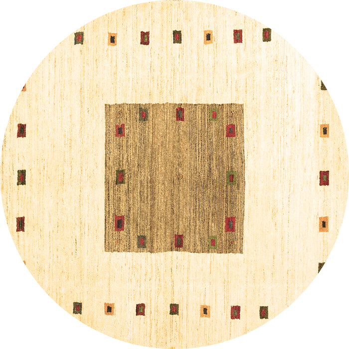 Round Solid Brown Modern Rug, con2722brn
