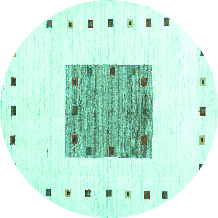 Round Solid Turquoise Modern Rug, con2722turq