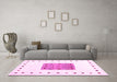 Machine Washable Solid Pink Modern Rug in a Living Room, wshcon2722pnk