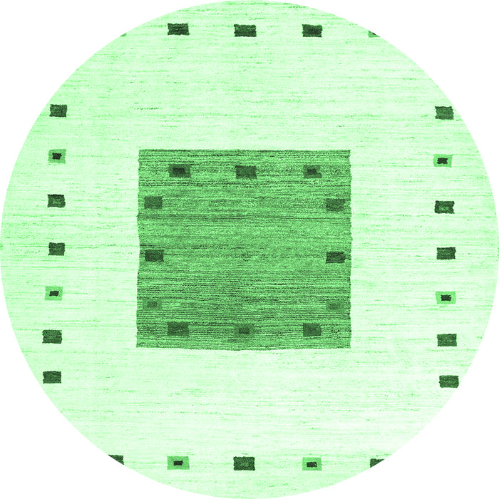 Round Solid Emerald Green Modern Rug, con2722emgrn