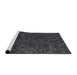 Serging Thickness of Machine Washable Contemporary Carbon Gray Rug, wshcon2723