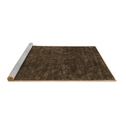 Sideview of Machine Washable Abstract Brown Contemporary Rug, wshcon2723brn