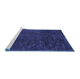 Sideview of Machine Washable Abstract Blue Contemporary Rug, wshcon2723blu