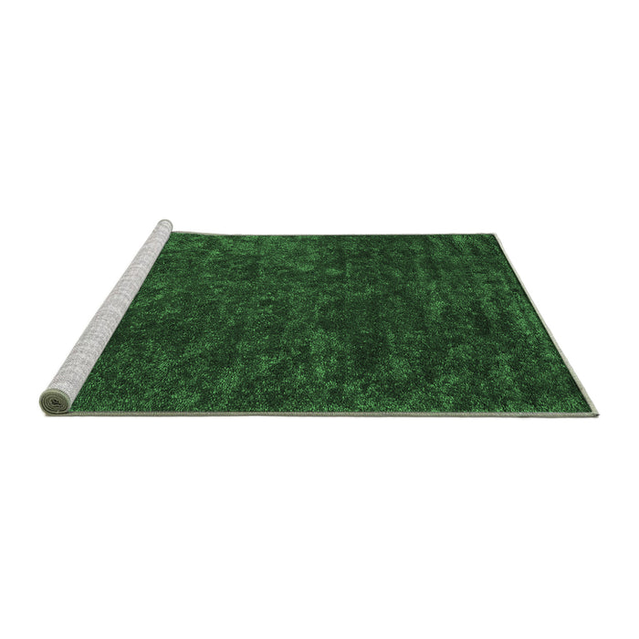 Sideview of Machine Washable Abstract Emerald Green Contemporary Area Rugs, wshcon2723emgrn