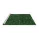 Sideview of Machine Washable Abstract Emerald Green Contemporary Area Rugs, wshcon2723emgrn