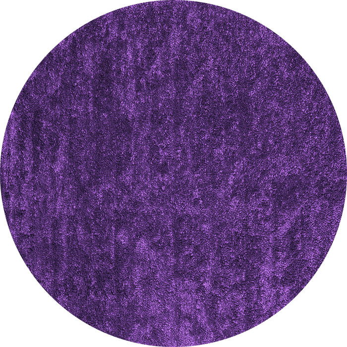 Round Machine Washable Abstract Purple Contemporary Area Rugs, wshcon2723pur