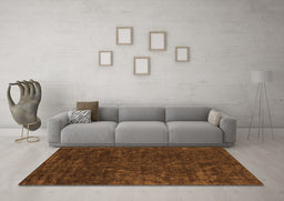 Machine Washable Abstract Orange Contemporary Area Rugs in a Living Room, wshcon2723org