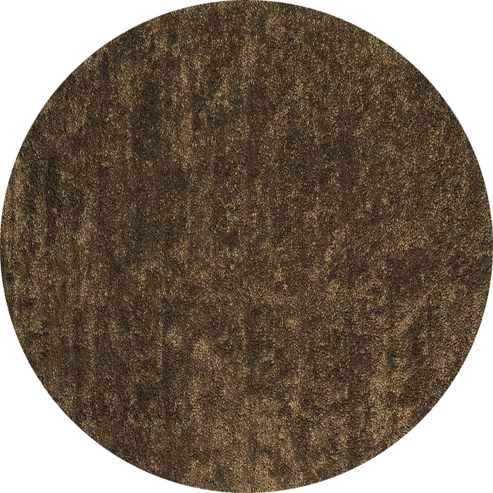 Round Abstract Brown Contemporary Rug, con2723brn
