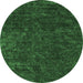 Round Abstract Emerald Green Contemporary Rug, con2723emgrn