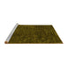 Sideview of Machine Washable Abstract Yellow Contemporary Rug, wshcon2723yw