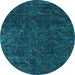 Round Abstract Light Blue Contemporary Rug, con2723lblu