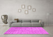 Machine Washable Abstract Pink Contemporary Rug in a Living Room, wshcon2724pnk